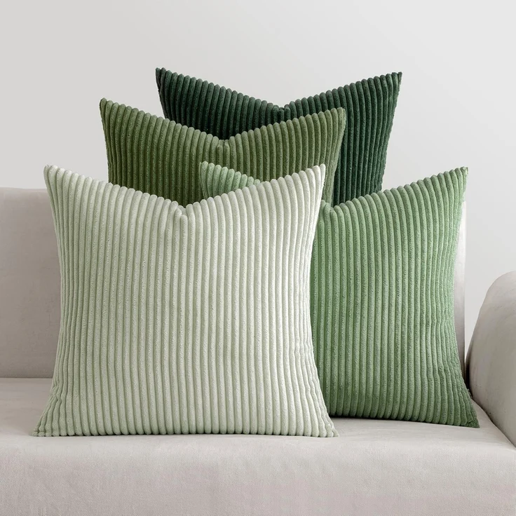 MIULEE Kordsamt Kissenbezug 4er Set 40x40cm Forest Green Serie – Bild 1