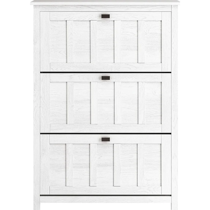 SoBuy FSR162-W Schuhschrank, MDF, Melamin, Weiß, 100 x 91 x 19 cm – Bild 1