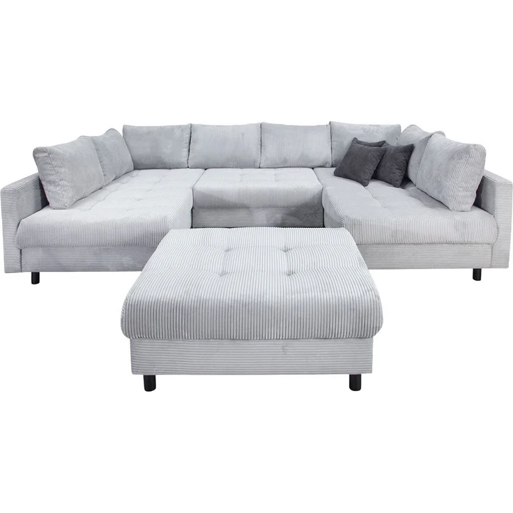 OTTO home Wohnlandschaft Antonia U-Form, B: 298 cm, inkl. Hocker, Federkernpolsterung, extra große Liegefläche, 282x178cm, inkl. 3 Zierkissen – Bild 2