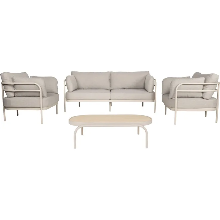 Zuiver Gartenmöbel-Set Vistia mit Sofa & Coffee Table, Aluminium Beige 188x82x87 cm
