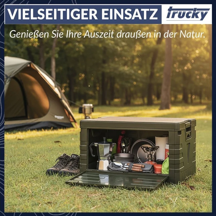 Trucky Faltbox Storage Box Camping Klappbox Klappkiste faltbar Grün Auswahl – Bild 3