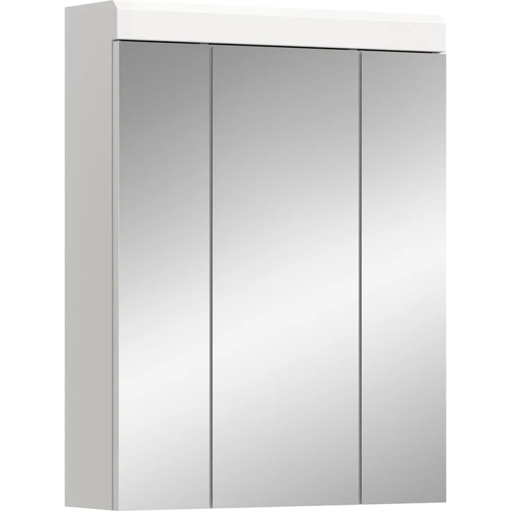 Xonox Scout Spiegelschrank (B/H/T: 60x79x18 cm) in weiß Nachbildung und weiß Hochglanz tiefzieh