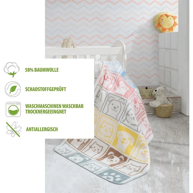 Babydecke 90x120 cm - flauschig weich - Kuscheldecke, SEI Design – Bild 3