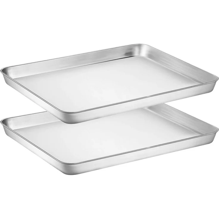 Wildone Edelstahl Backblech Set 30.5x25.4x2.5 CM 2er Pack – Bild 1
