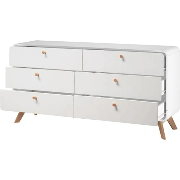 Cassie Kommode 3+3 Schubladen Weiß aus Spanplatte (BxTxH) 150x39x74 cm – Bild 5