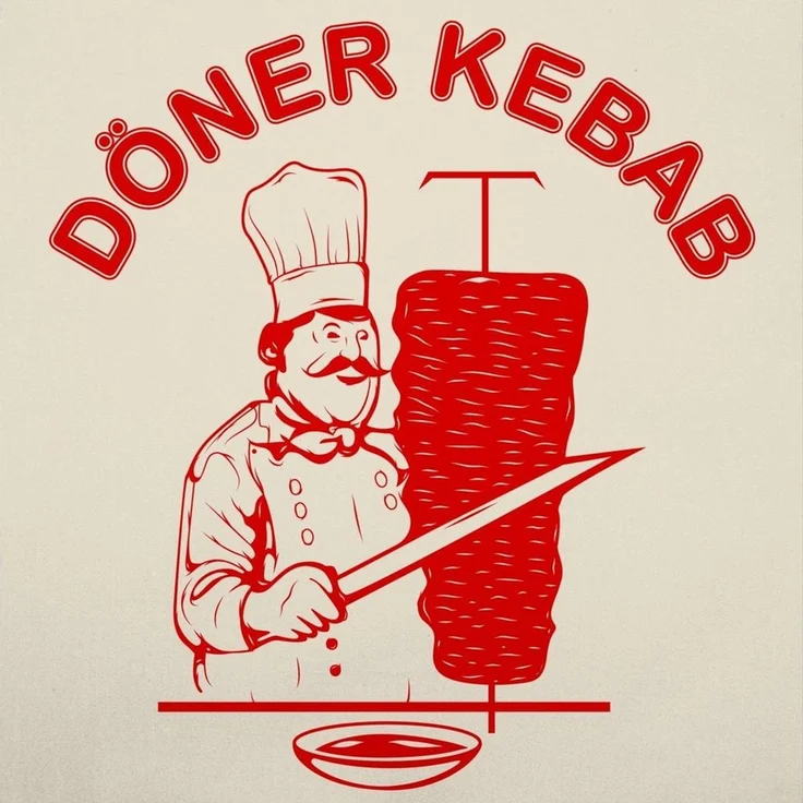 Shirtracer Kochschürze Original Döner Kebab Logo I Döner Kebap I Döner Geschenke, (1-tlg), Karneval & Fasching – Bild 2