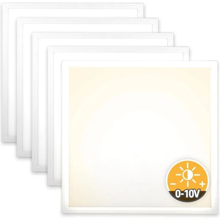 5x LED Panel 62x62 Neutralweiß 4000K 36W dimmbar 0-10V PLs3.0