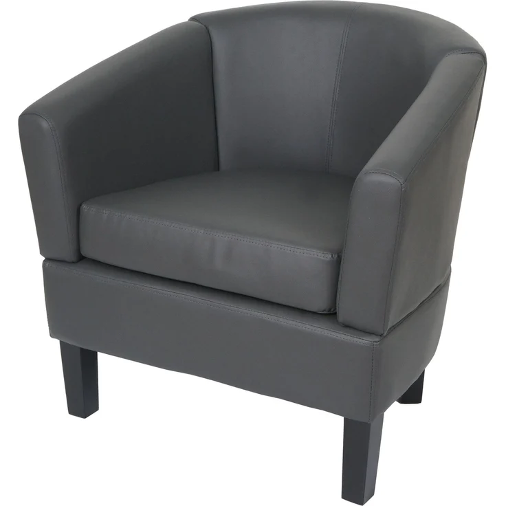 Lounge-Sessel HWC-O17, Sessel Clubsessel Cocktailsessel, FSC®-zertifiziert Kunstleder ~ grau – Bild 1
