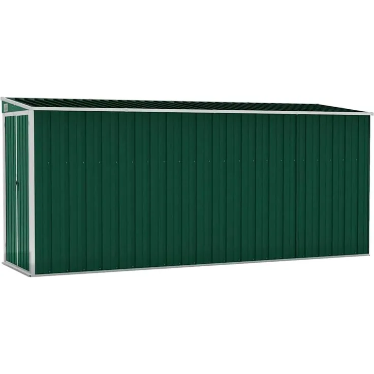 vidaXL Anbauschuppen Grün 118x382x178 cm Verzinkter Stahl 316229