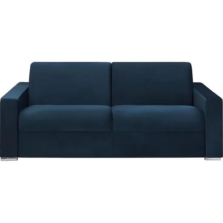 Schlafsofa 4-Sitzer Samt CALITO - Dunkelblau - Liegefläche: 160 cm - Matratzenhöhe: 14 cm