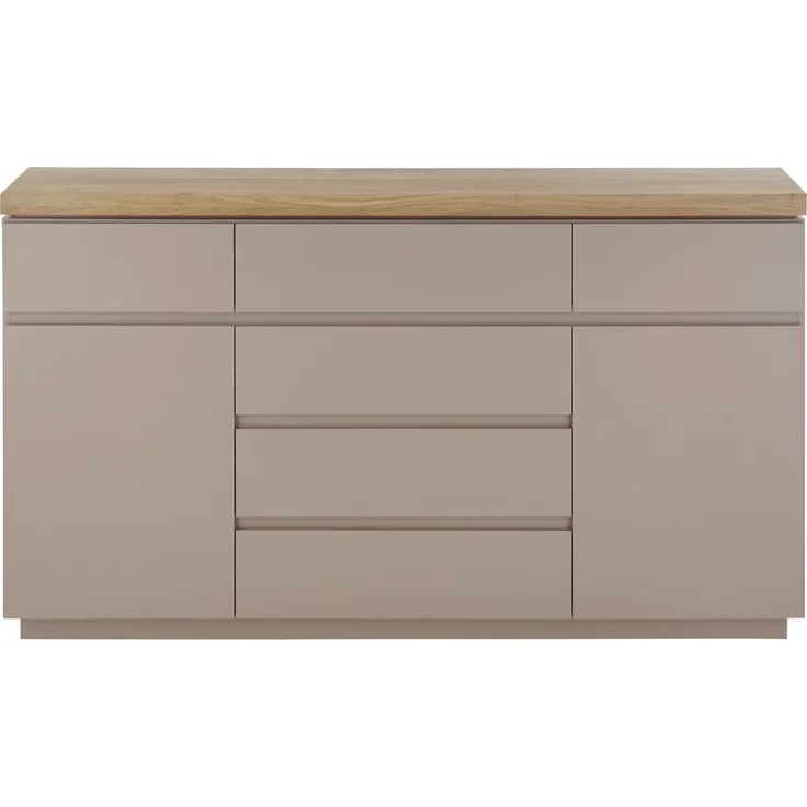 Sideboard Palamos in grau matt und Akazie massiv 150 cm