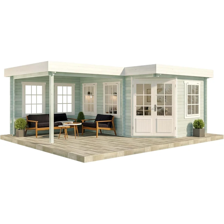 Alpholz Holz 5-Eck Gartenhaus Pepe | Natur | 462x618x236 cm – Bild 8