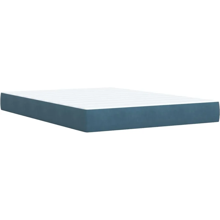 vidaXL Boxspringbett mit Matratze Blau 140x190 cm Samt 3287738 – Bild 6