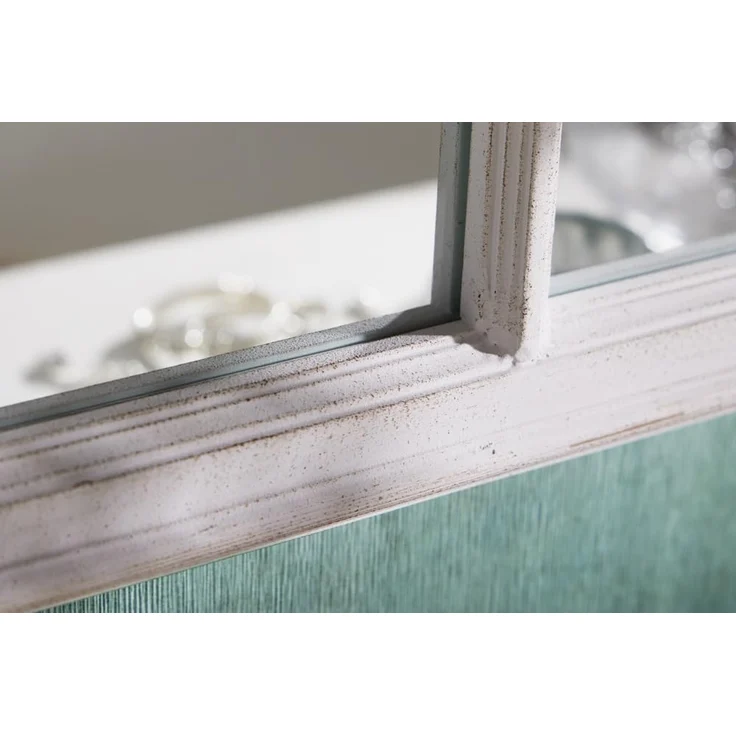 riess-ambiente Wandspiegel CASTILLO 100cm weiß (Einzelartikel, 1-St), Schlafzimmer · Fenster-Design · Deko · Landhausstil · handmade · Flur – Bild 7
