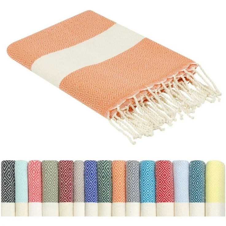 furora HOLIDAY Strandtuch groß 100x200 cm Strand Tuch, aus Baumwolle, Hamamtuch Badetuch, leicht, lang, dünn & kompakt – Bild 4