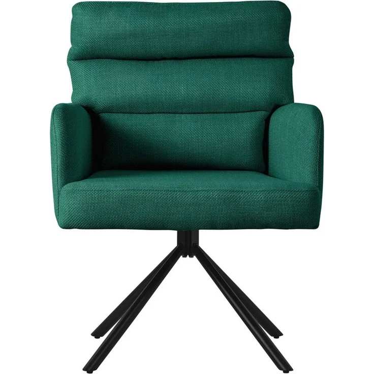 ML-DESIGN Polsterstuhl Esszimmerstühle mit Rücken- & Armlehne moderne Design Küchenstühle (1 St), Armlehnstuhl Dunkelgrün aus Polyester 180° Drehbar ergonomische Sessel – Bild 1