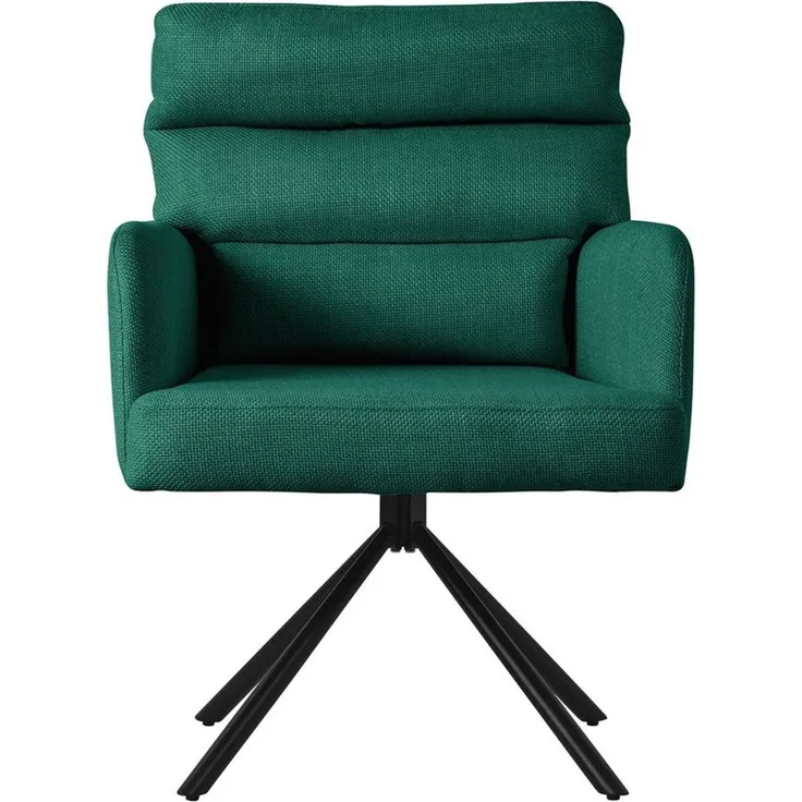 ML-DESIGN Polsterstuhl Esszimmerstühle mit Rücken- & Armlehne moderne Design Küchenstühle (1 St), Armlehnstuhl Dunkelgrün aus Polyester 180° Drehbar ergonomische Sessel