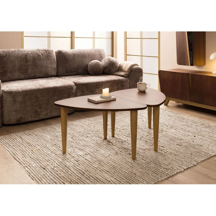 Couchtisch Nussbaum-Echtholzfurnier 120x70x45 braun lackiert BUTTERFLY #115 – Bild 3