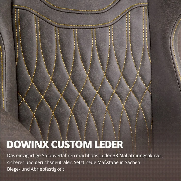 Dowinx Gaming-Stuhl mit Frühling Kissen,Racing Gamer Stuhl mit Massage Lendenwirbelstütze (Packung), Ergonomischer Gaming Sessel mit Fußstütze Bürostuhl PU Leder – Bild 4