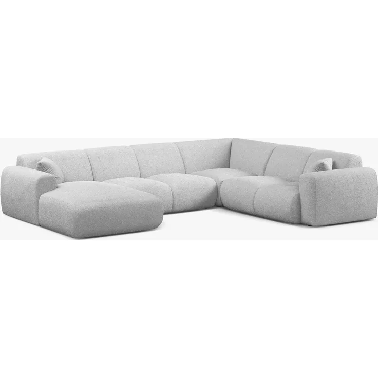 Micadoni Molino Panoramasofa 6-Sitzer Rechts Boucle Baloo Hellgrau