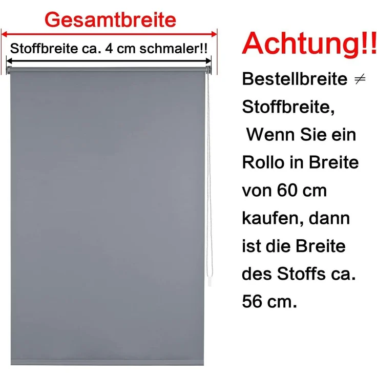 Verdunklungsrollo, EUGAD, Klemmträgersystem, Klemmfix, Sonnen-, Sicht-Schutz für Fenster/Türen – Bild 2