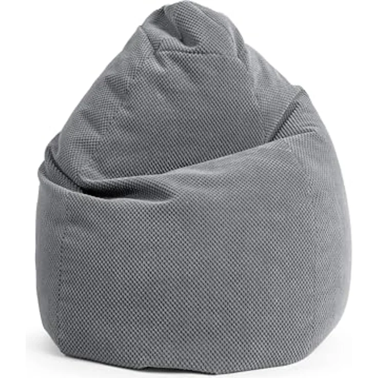 SITTING POINT only by MAGMA BeanBag COMODO XXL Sitzsack mit Plüsch aus 100% Polyester - 80x130cm, Hülle waschbar, Oeko-TEX Standard-Zertifiziert, mittelgrau – Bild 2