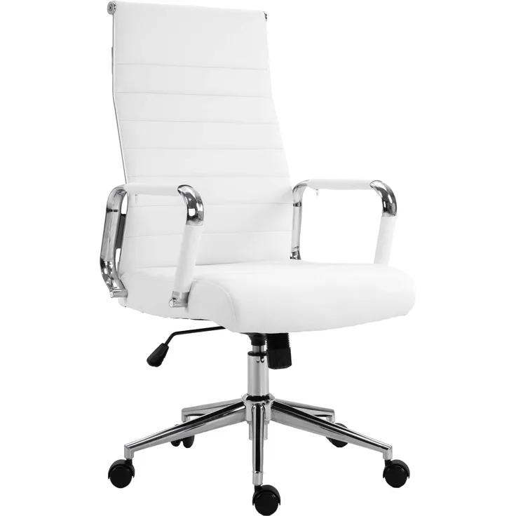 SVITA Elegance Comfort Bürostuhl Kunstleder weiß Schreibtischstuhl Drehstuhl