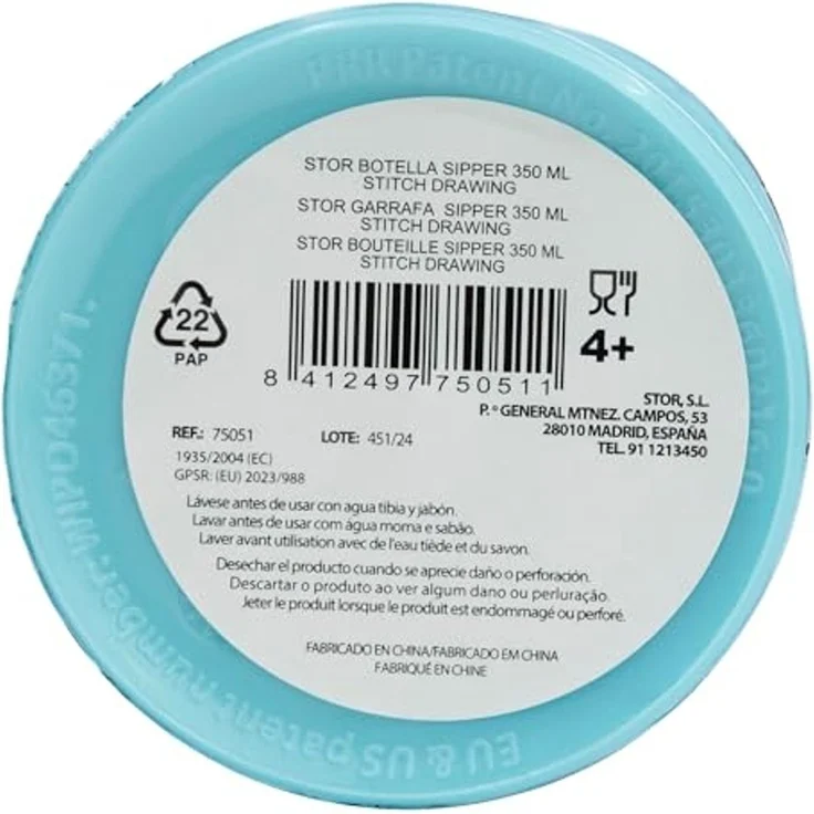 Storline Trinkflasche Disney Stitch Wasserflasche 350ml Kinder mit Auslaufschutz – Bild 6