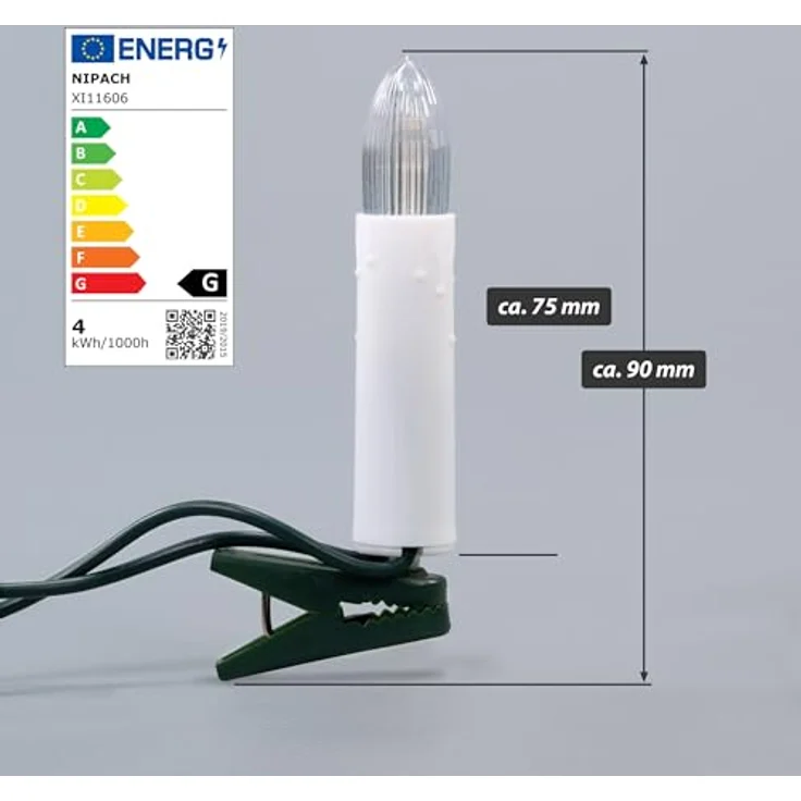 Nipach LED-Christbaumkerzen XI11606 LED Weihnachtsbaumbeleuchtung 30er innen – Bild 5