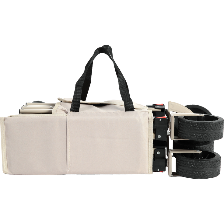 Faltbarer Bollerwagen 80L mit All-Terrain-Rädern, 77x48x45 cm, 60 kg, Beige – Bild 8