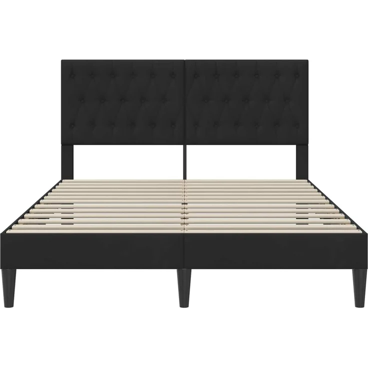 vidaXL Bettrahmen mit Kopfteil Schwarz 160 x 200 cm Samt 42027677 – Bild 4