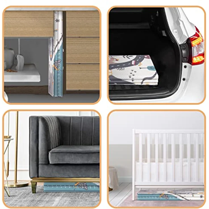 NUKIDO Baby-Schaumstoffmatte Doppelseitig Niedlich Buntes Design zum Spielen Krabbeln Ideal als Geschenk Rollbar Dicke 1 cm Größe 200x180 cm NK-340 – Bild 4