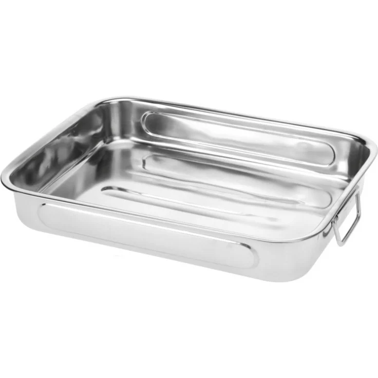Koopman Auflaufform Bratform Edelstahl 3 Größen 3 Tlg. Set, Edelstahl, (3-St), 3tlg, Tragegriffe, Edelstahl, 3 Größen, Kochen – Bild 2
