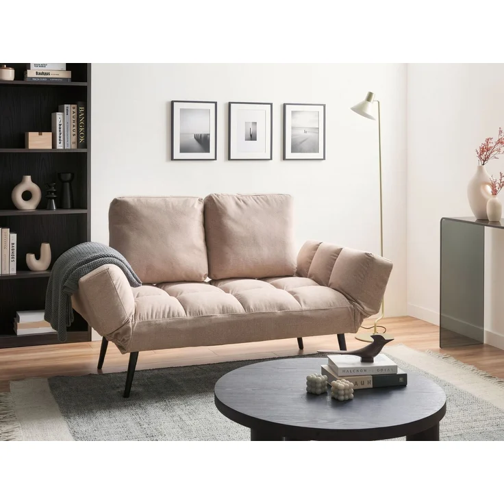 Schlafsofa 2-Sitzer BREKKE Stoff Beige – Bild 3