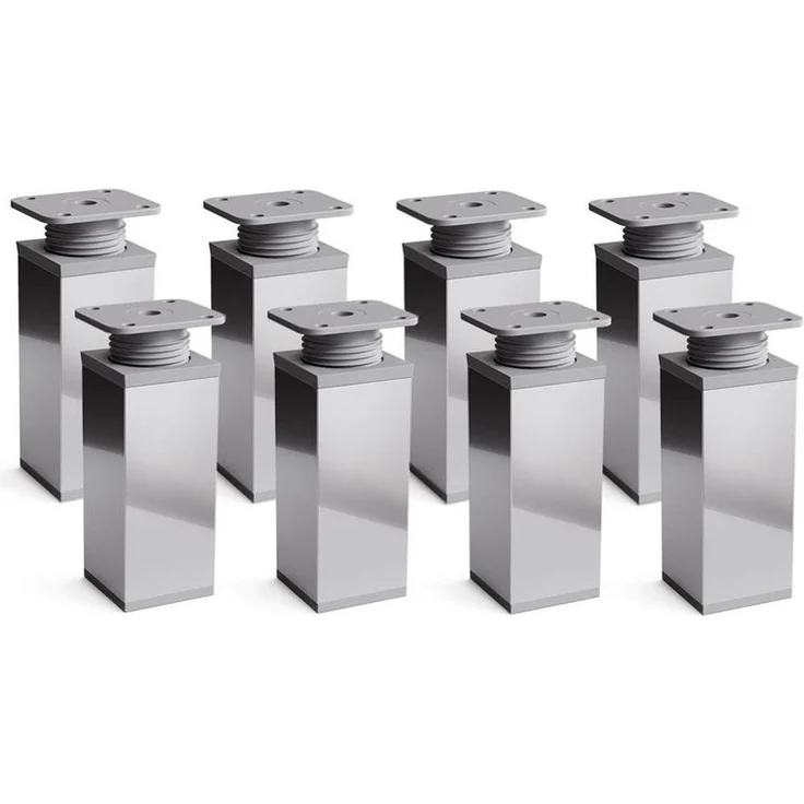 sossai® Möbelfuß Design-Möbelfüße, 4er & 8er Set, höhenverstellbar MFV1, Farbe: Chrom, (8-St), Farbe: Chrom – Bild 5