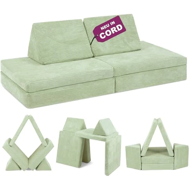 Linodino Kindersofa Spielsofa I aus Schaumstoff Bausteine I Spielcouch für Kinder, 3 Jahre Garantie – Bild 2