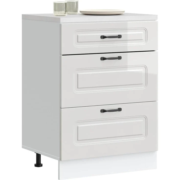 vidaXL Küchenunterschrank „Kalmar“ Hochglanz-Weiß Holzwerkstoff 854281 – Bild 1