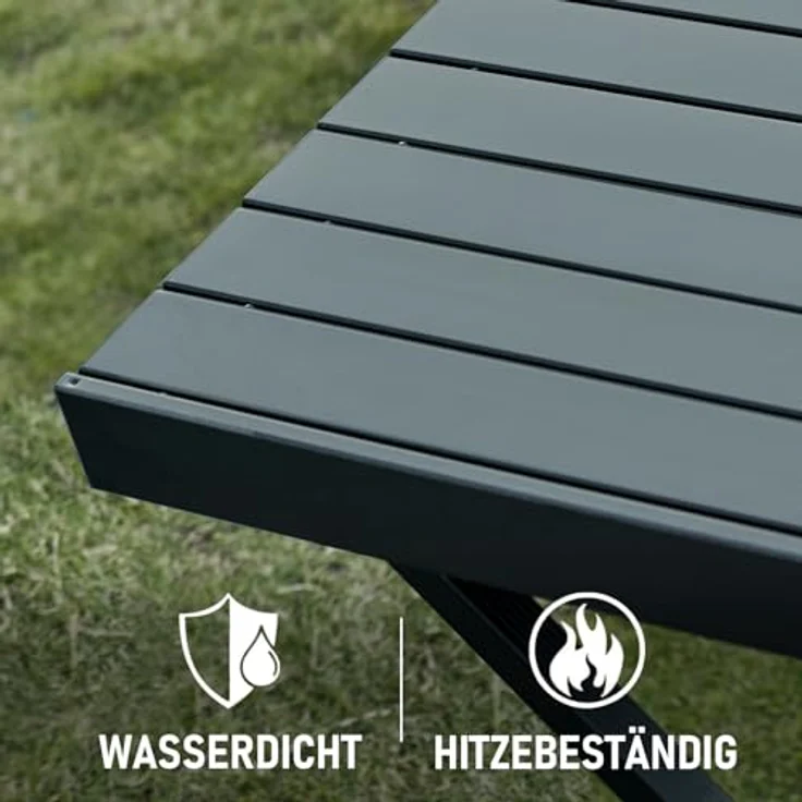 TIMBER RIDGE Campingtisch Klappbar Höhenverstellbar Klapptisch Camping Falttisch Tragbar Aluminium mit Tasche für Picknick Kochen Garten Wandern Reisen 108x71cm - Schwarz – Bild 5