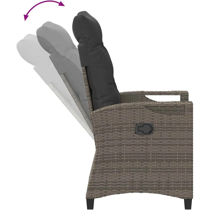 vidaXL Gartenstuhl 2 pcs Grau und Dunkelgrau 56 x 60 x 112 cm 42026832 – Bild 9