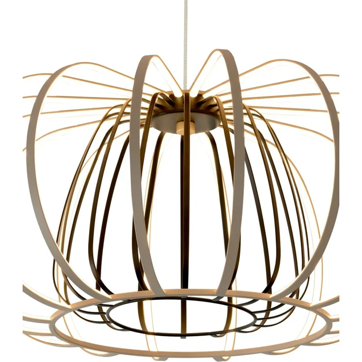 WOFI Leuchten 'MIXED' Hängeleuchte, Metall sand, 58 x 32 x 58 cm, dimmbar mit 3-Stufen-Dimmer – Bild 5