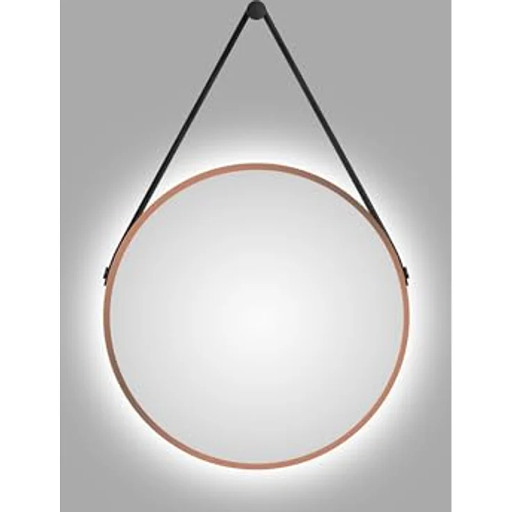 Talos Runder Wandspiegel mit indirekter LED Beleuchtung, Aluminiumrahmen in Kupfer matt, Ø 50 cm – Bild 3