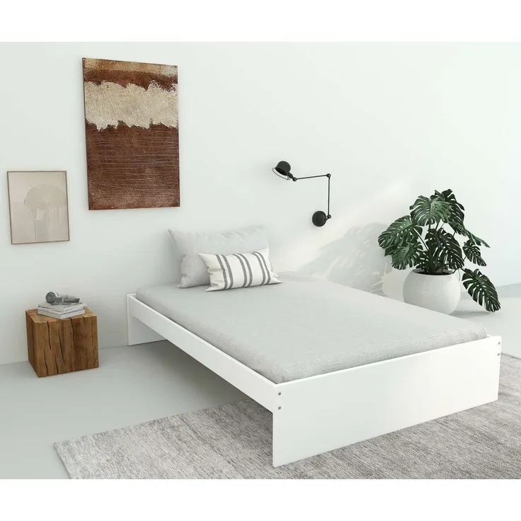 OTTO home Bett Magdala, Futonbett, schlichtes Design, Top Qualität (Belastbarkeit: 200KG), aus robustem MDF, Breite Liegefläche 140 cm, Bettkasten optional