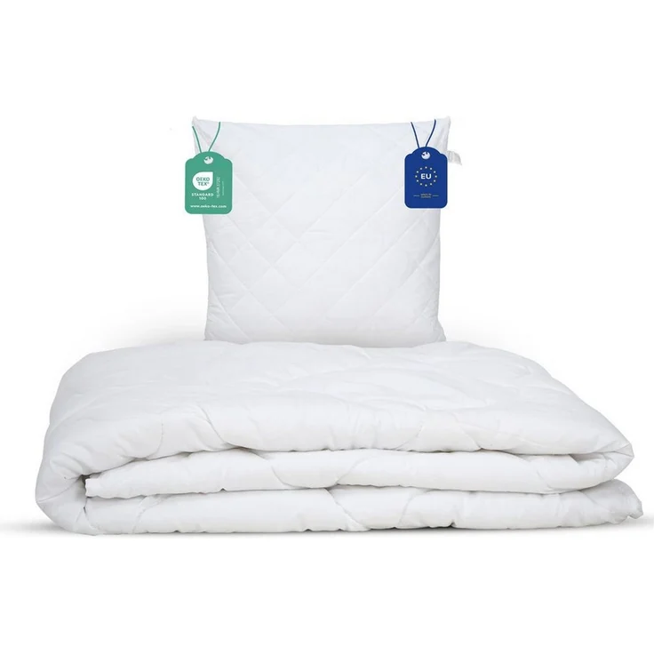 livessa Bettdecke + Kopfkissen Ideal für Ganzjahreszeiten mit 300 g/m² Füllung, Füllung: Hohlfaser, Bezug: Mikrofaser, Bettwaren SET weich und atmungsaktiv – Bild 2