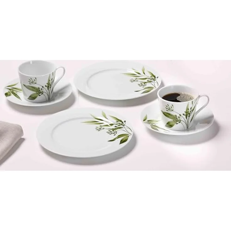 Ritzenhoff & Breker Frühstücksteller Evora, 6er Set Dessertteller mit botanischem Motiv, ø 19 cm, spülmaschinengeeignet, oliv – Bild 4