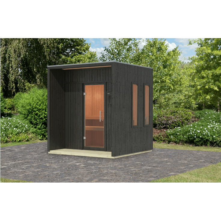 Karibu Sauna Arcadia ohne Ofen in zwei Farben erhältlich schwarz