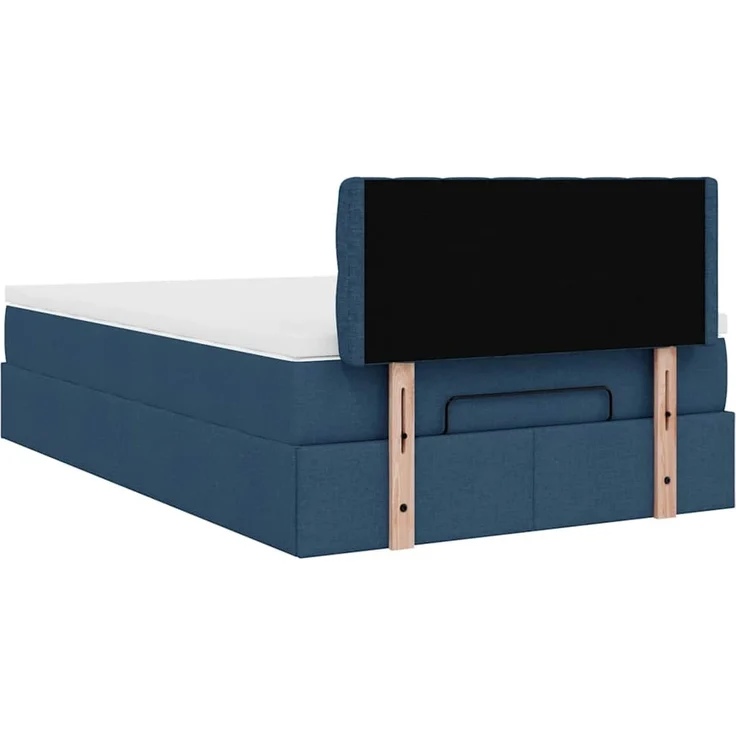 vidaXL Ottoman-Bett mit Matratze Blau 120x200 cm Stoff 3311538 – Bild 8