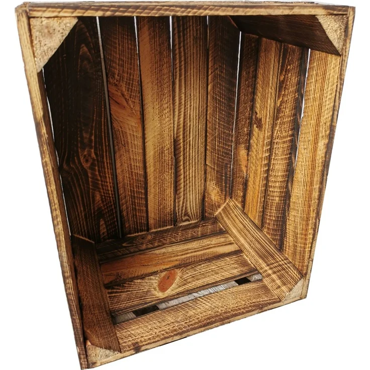 Obstkisten Weinkisten Kisten Holz shabby Vintage Geflammt 50 x 40 x 30cm 3 X – Bild 2