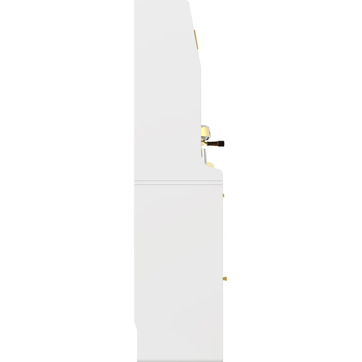 LED-Hochschrank 120×40×180 cm, App-gesteuert, Glasschiebetüren, Aluminiumgriffe, 2 Schubladen, verstellbare Einlegeböden, 180cmx120cmx40cm, Weiß – Bild 9