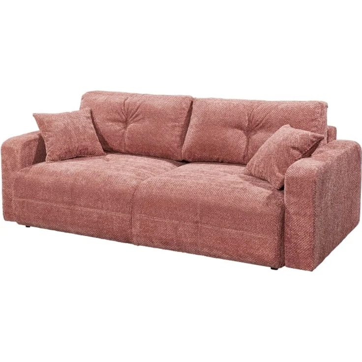 Schlafsofa Bullet von ED Exciting Design – Komfortables Mikrofaser-Sofa mit Nosagfederung Farbe Coral, Bettkasten und Liftbeschlag – Bild 4