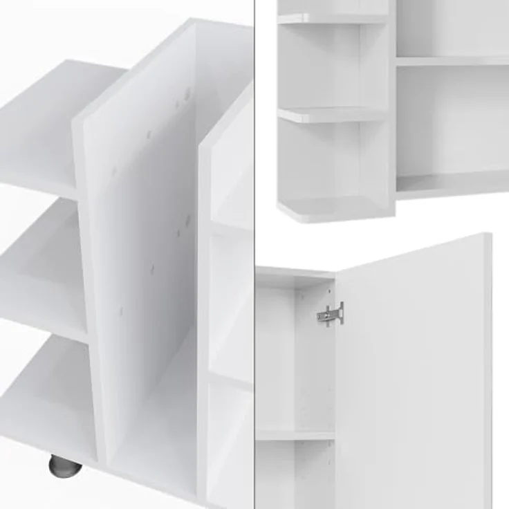 Vicco Fynn Badmöbelset, Weiß, mit Waschbeckenunterschrank und Spiegelschrank, viel Stauraum – Bild 6